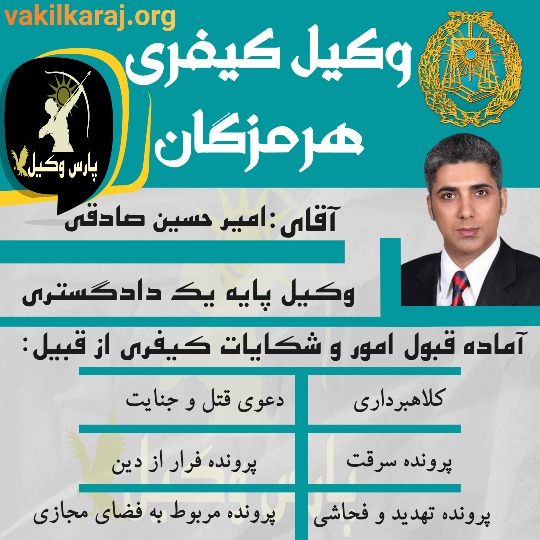 امیر حسین صادقی وکیل کیفری هرمزگان