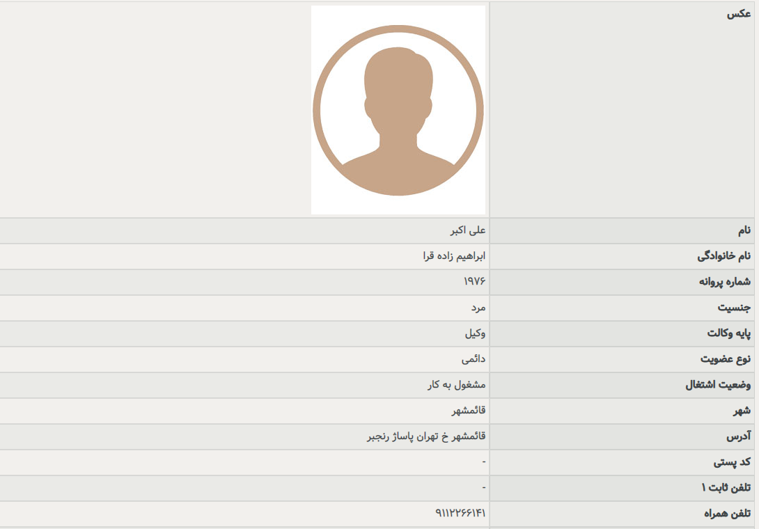 علی اکبر ابراهیم زاده قرا وکیل