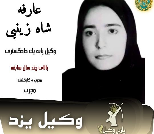 عارفه شاه زینبی وکیل کیفری یزد