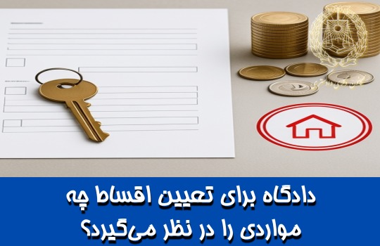 دادگاه برای تعیین اقساط چه مواردی را در نظر می‌گیرد؟