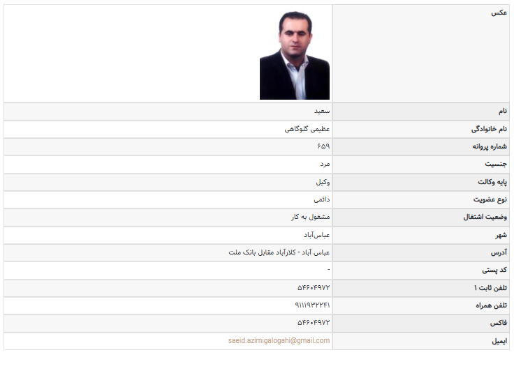 مشاهده پروانه وکالت سعید عظیمی
