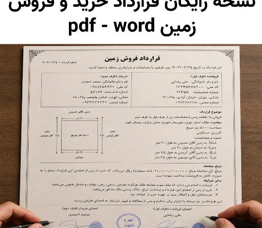 دانلود رایگان قرارداد خرید و فروش زمین