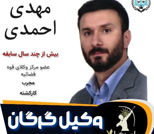 مهدی احمدی ⚖️وکیل گرگان