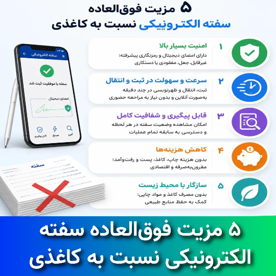 ۵ مزیت فوق‌ العاده سفته الکترونیکی نسبت به کاغذی