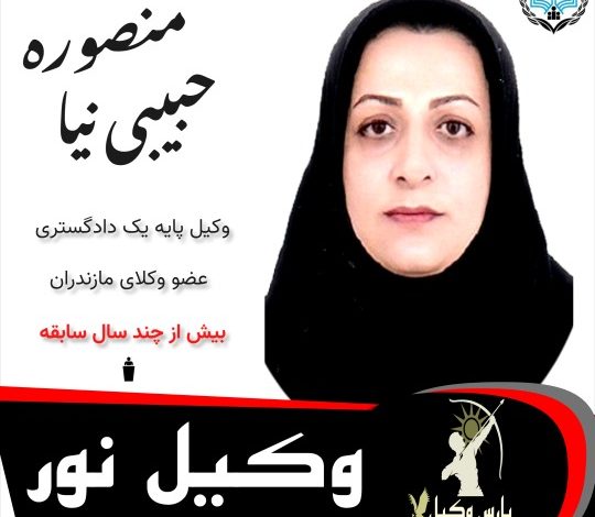 منصوره حبیبی نیا وکیل نور